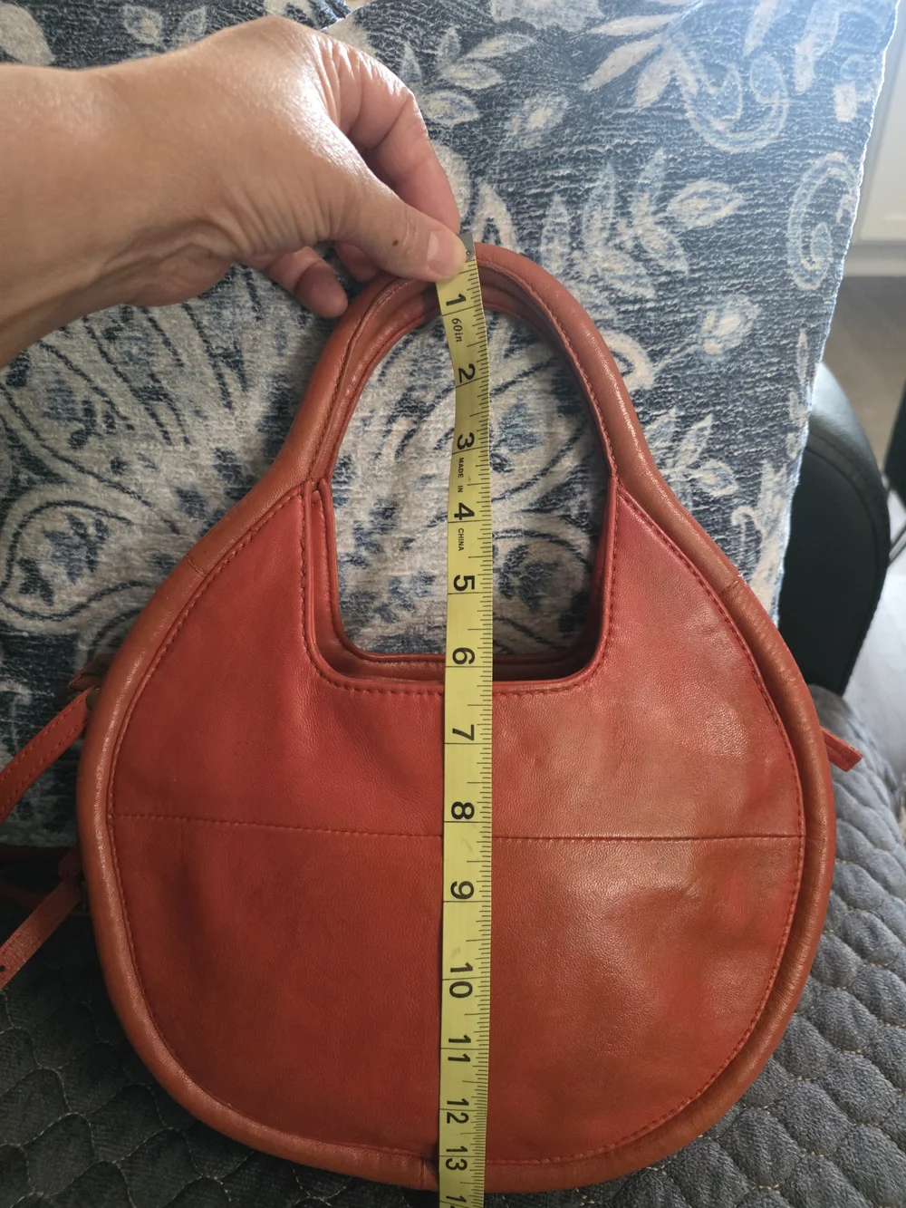 Antropologie Julien Leather  Crossbody Bag in Burnt Orange.